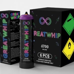GreatWhip 670g N2O drink infusion cylinder x6 pack